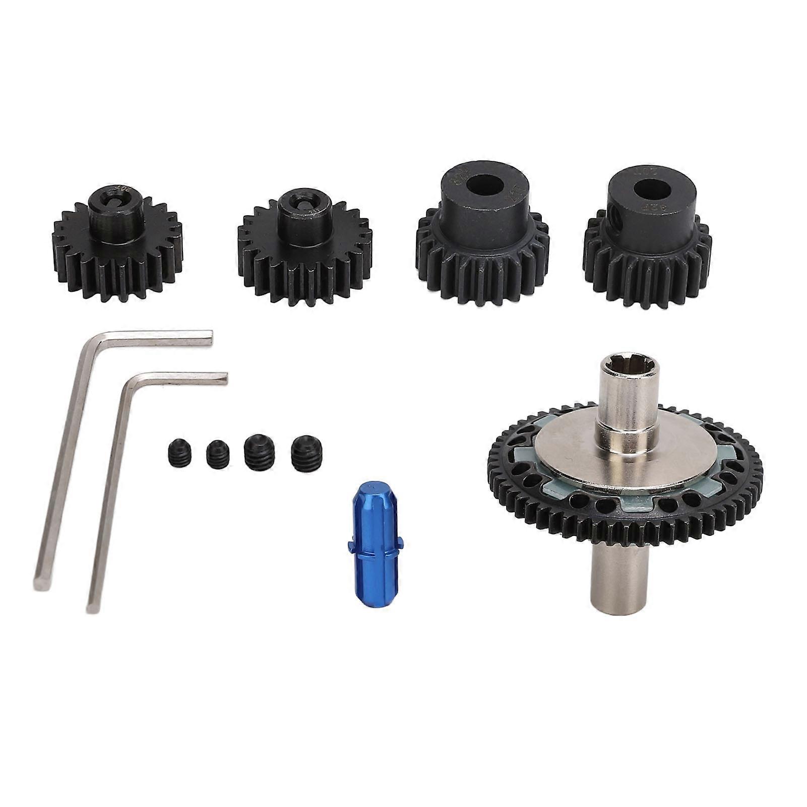 57T 0.8mod Slipper Gear Set Hardened Steel 20T 21T RC Motor Gear with Output Shaft for ARRMA 1/10 1/8 4S RC Cars Dark Blue