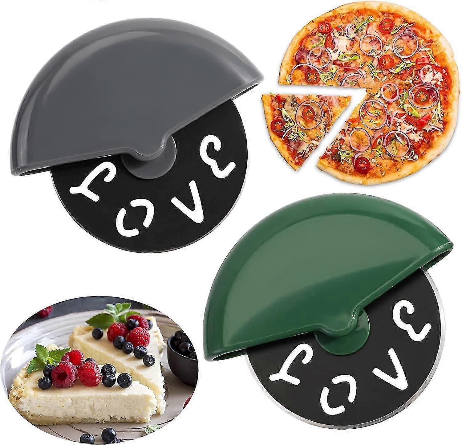 Stylish 2-Piece Love Design Pizza Cutter Set