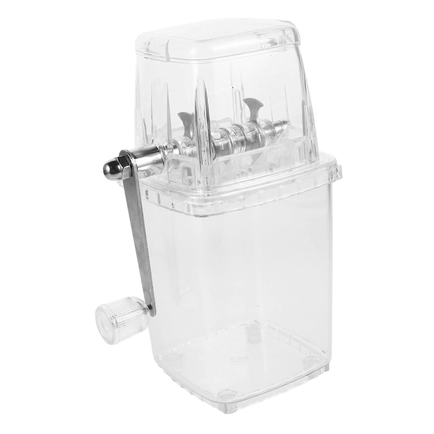 Hand Operated Ice Crusher Manual Crushed Ice Maker Small Stainless Steel Transparent Model 1