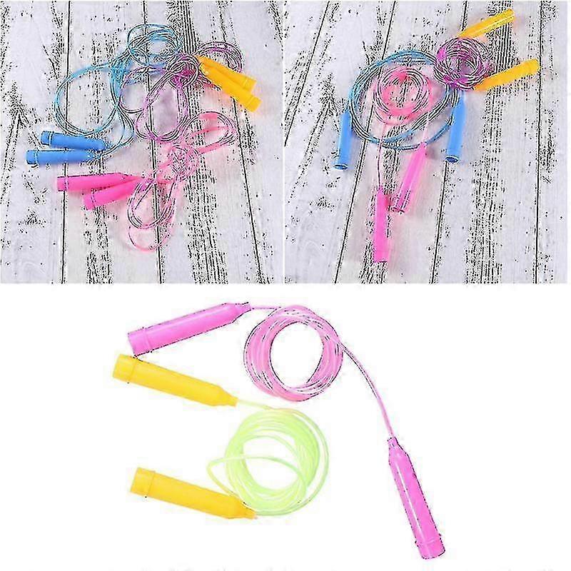 2pcs Kids PVC Jump Rope Skipping Exercise Equipment with Plastic Handles for Kindergarten Students (Random Color)