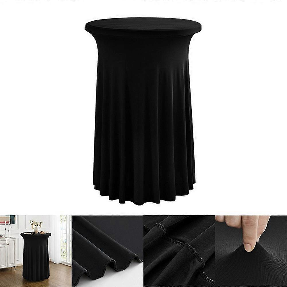80 x 110cm Elegant Round Cocktail Table Cover for Business Events Solid Color Stretch Skirted Tablec