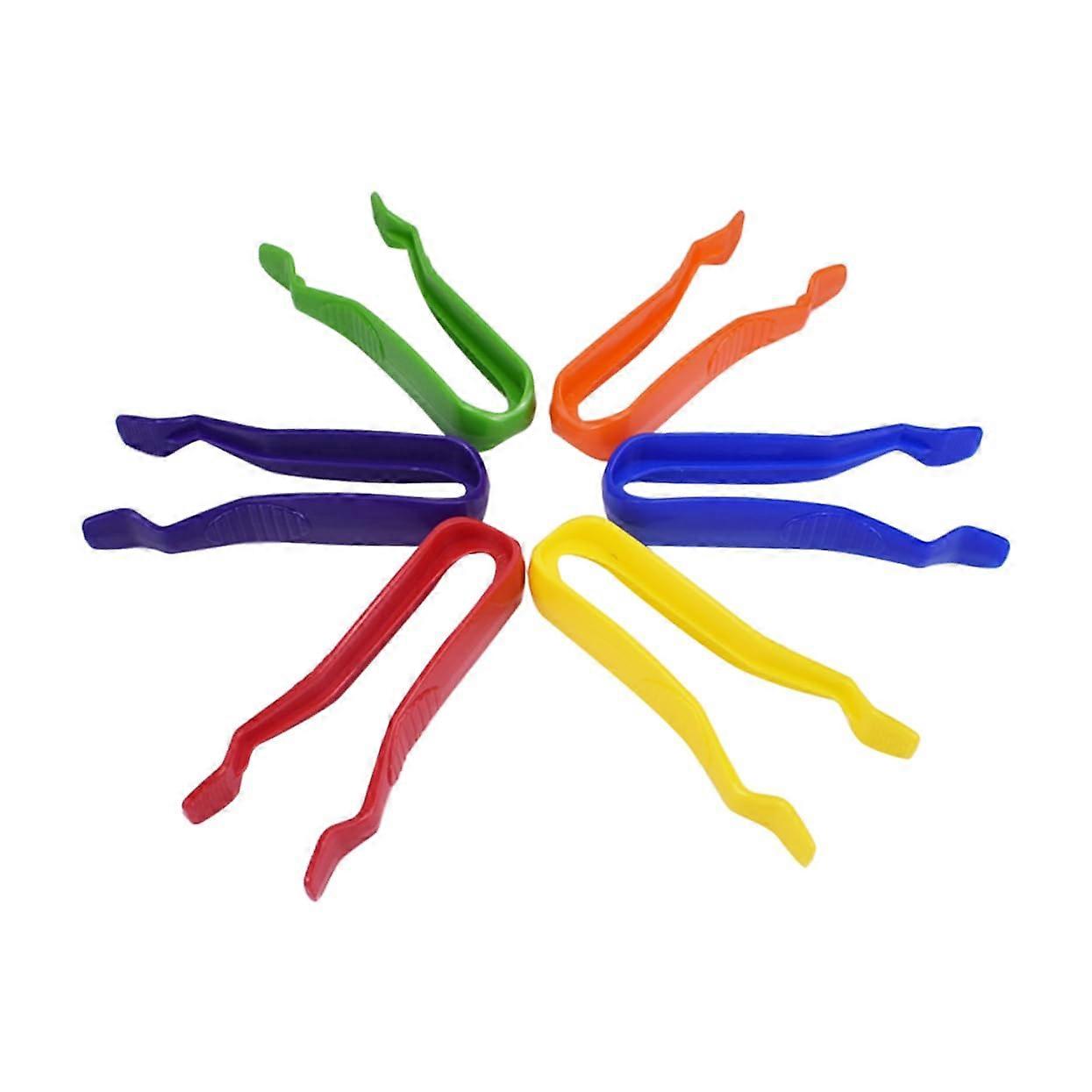 6 Pieces Large Plastic Tweezers for Fine Motor Skills, Insect Discovery, DIY Crafting Tools for Small Hands