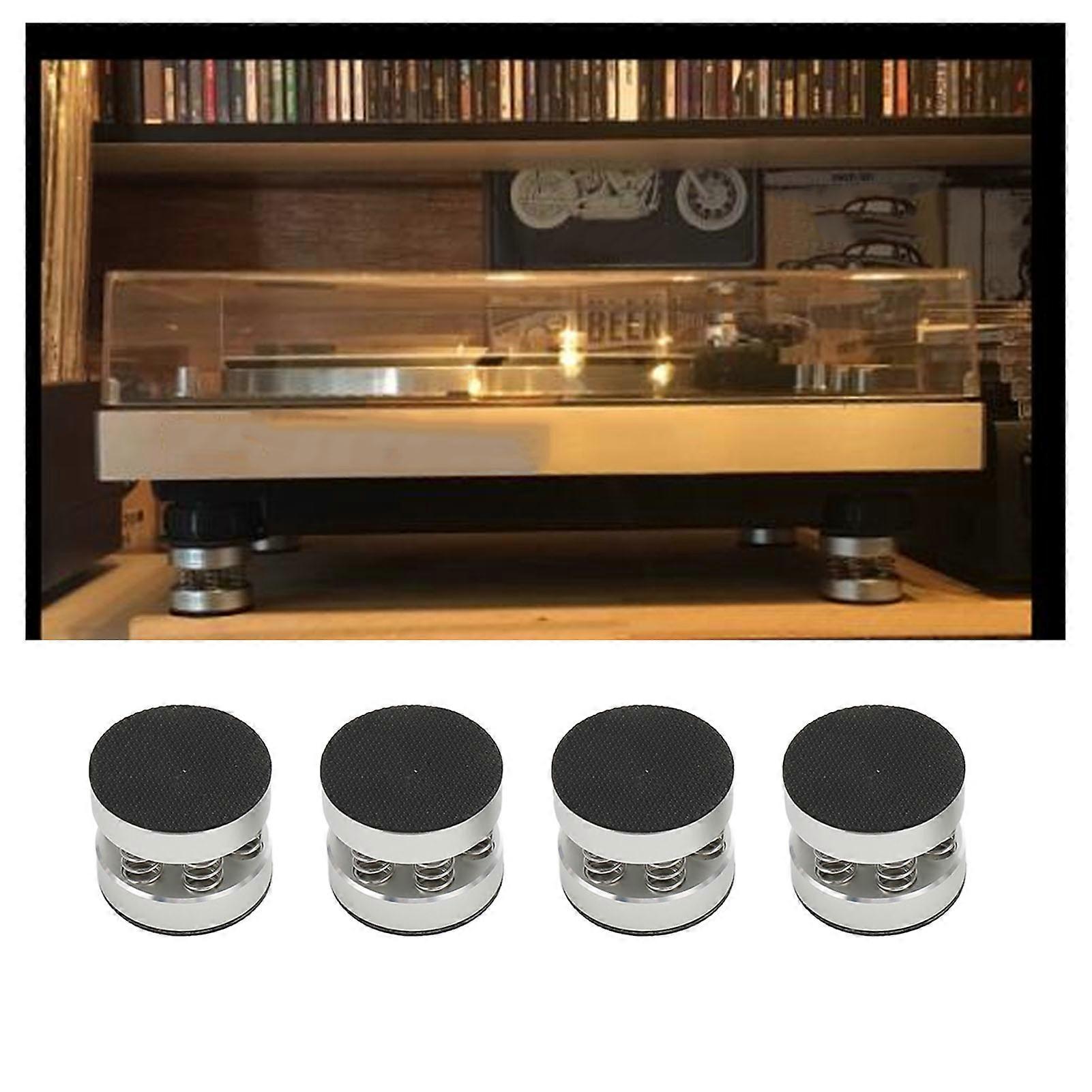 4Pcs Spring Speaker Spikes Isolation Stand Aluminum Alloy Spring Speaker Shock Absorber Feet for HiFi Amplifier Speaker