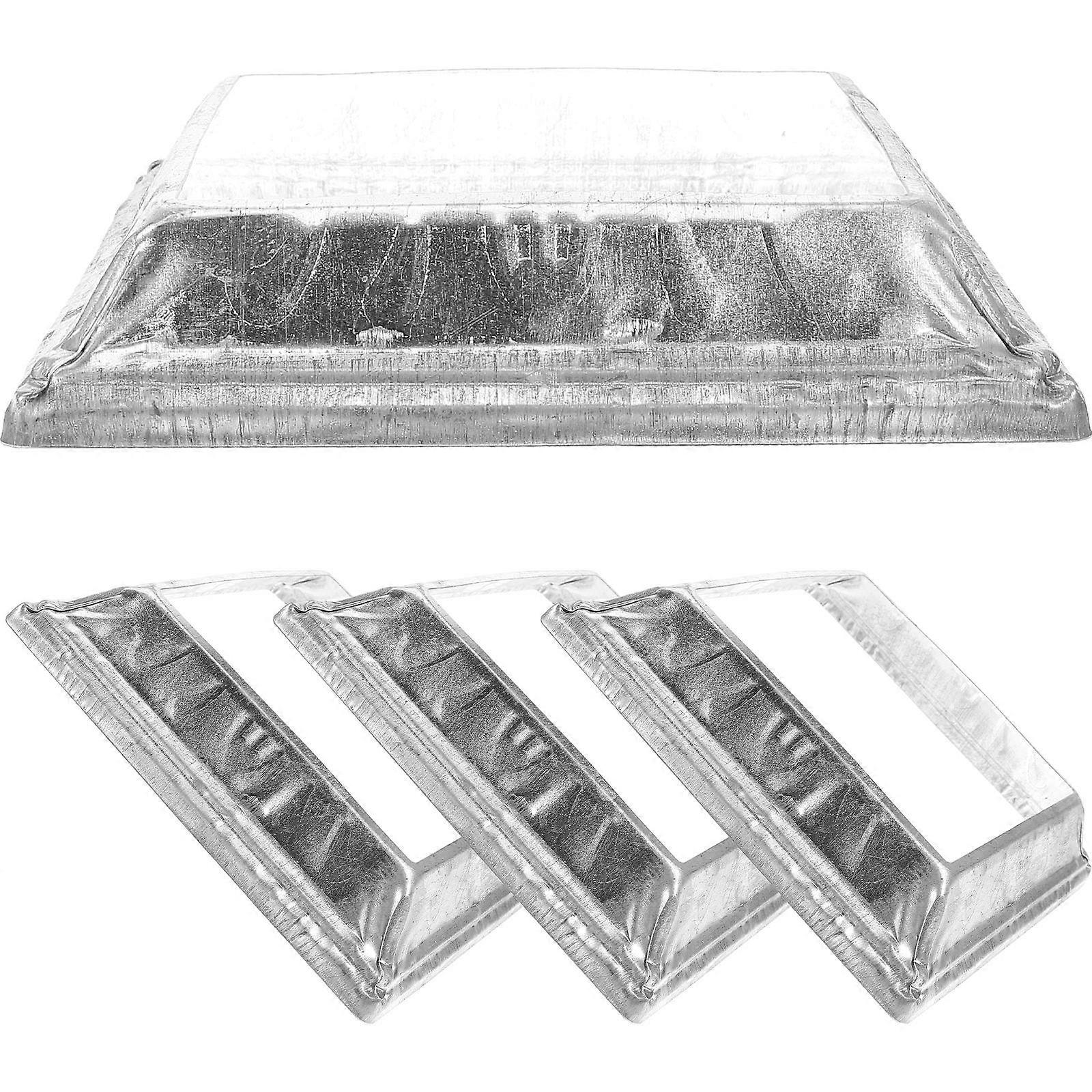 Square Post Base Deck Railing System Silver 15x15cm 4Pcs