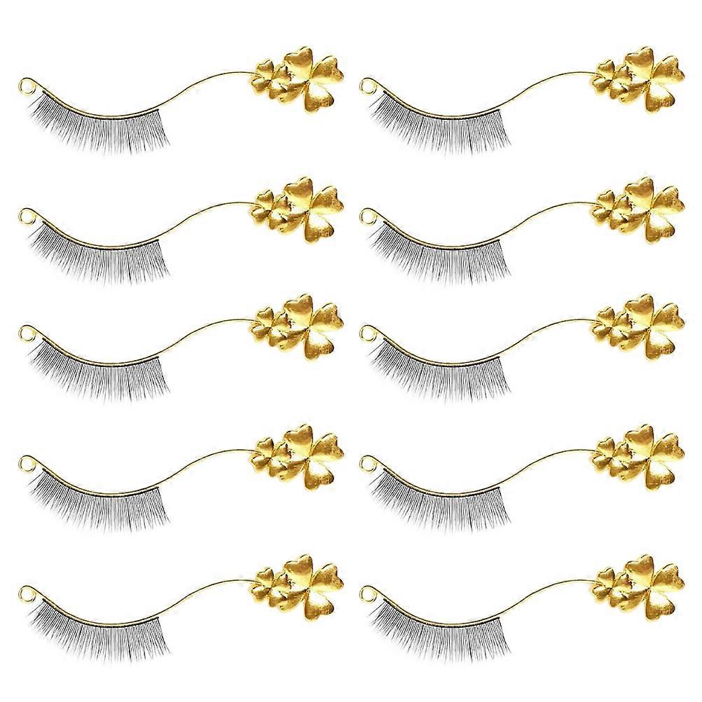 False Eyelash Applicator Tool Eyelash Display Board Golden 9x6.5cm For Women Eyelash Fitting 6Pairs