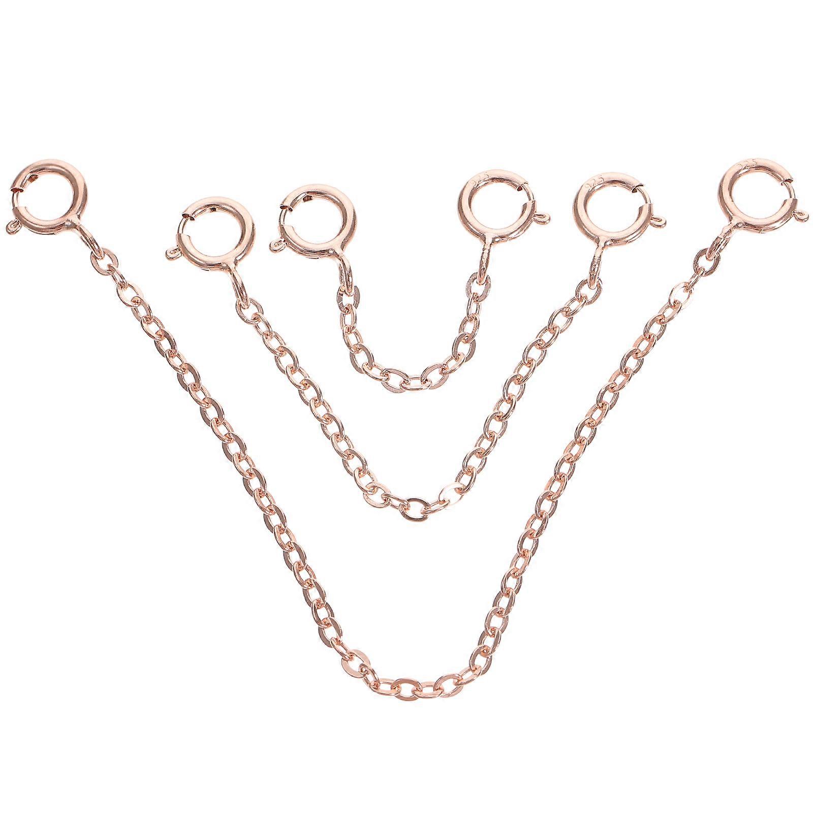 Chain for Bracelet Making Jewelry DIY Chains S925 Silver Necklace Anklet Easy Connection 3Pcs