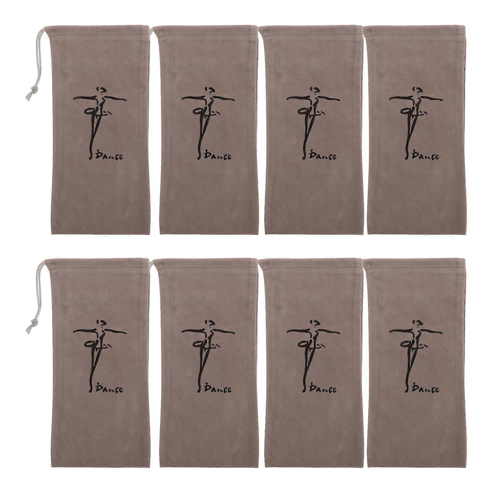 Ballet Bag Drawstring Design Dustproof Storage Protective Beige 8Pcs
