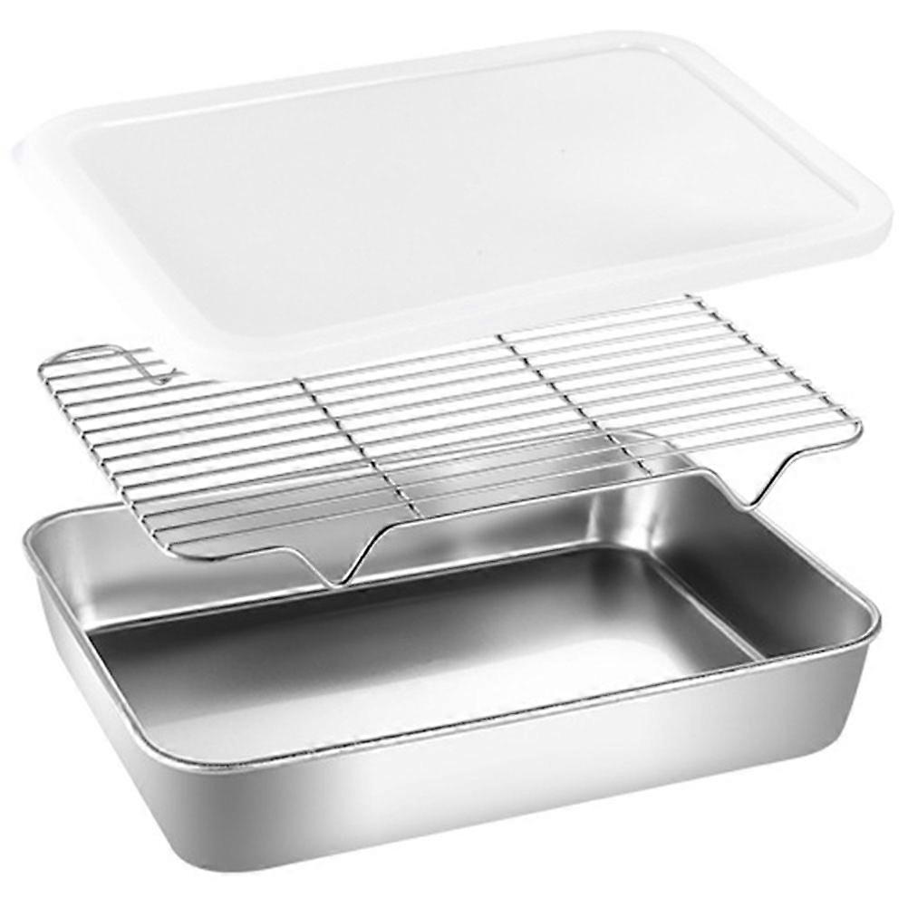 Teglie con Griglia Teglia con Griglia Rettangolare Multiuso Design 1 Set
