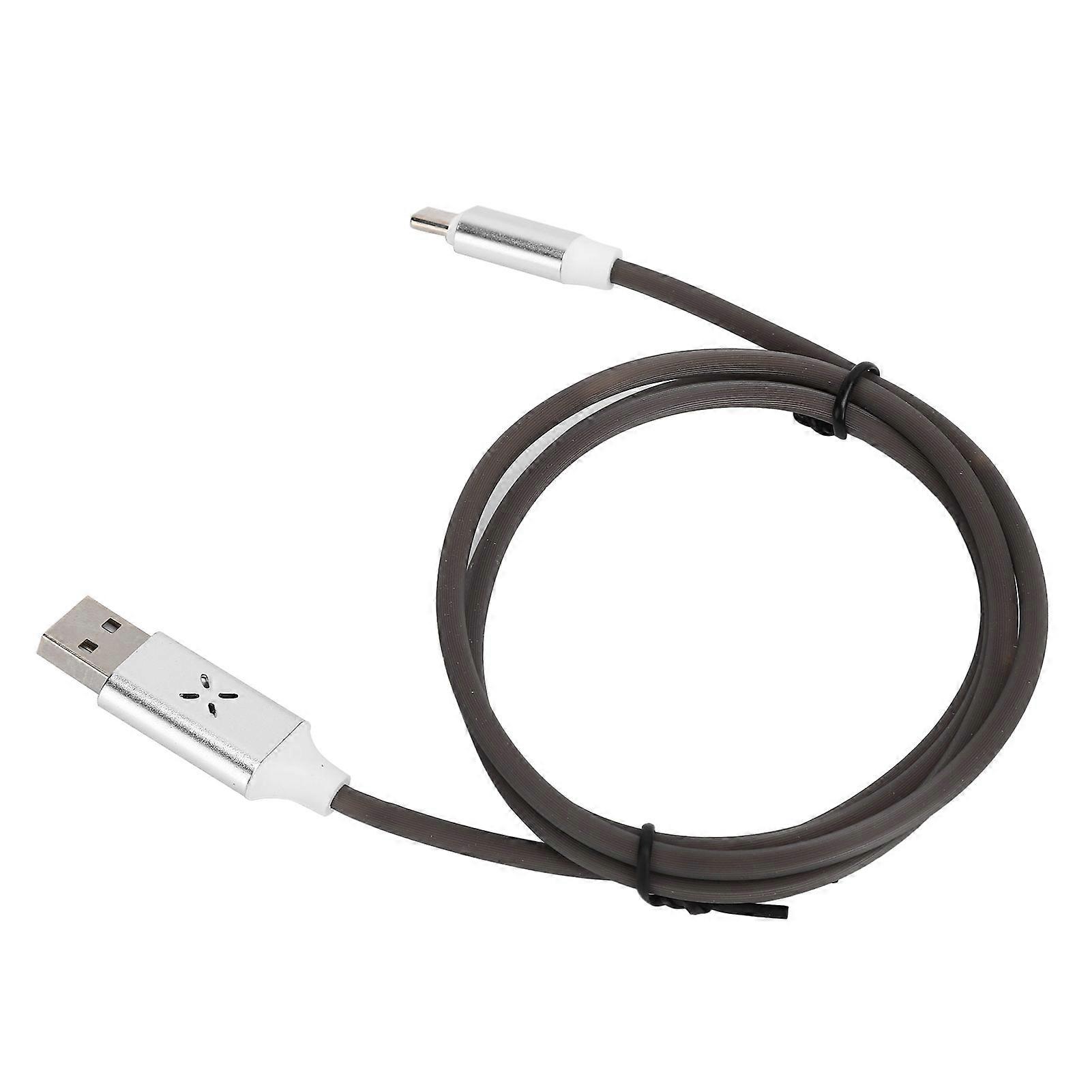 2.4A LED Fast Charging Cable Voice Control Flash USB to Type C Flowing Charger Cord
