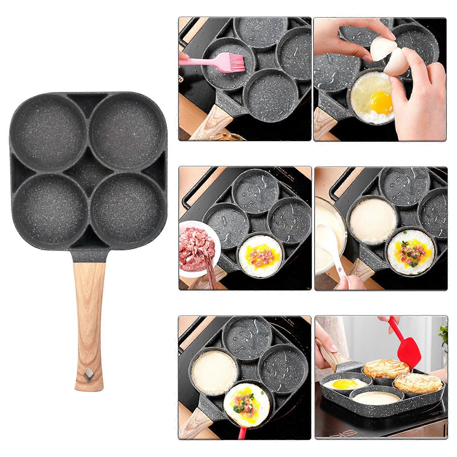 Four-cup Egg Pan Frying Egg Cooker Burger Pan for Breakfast Non-stick Frying Pan