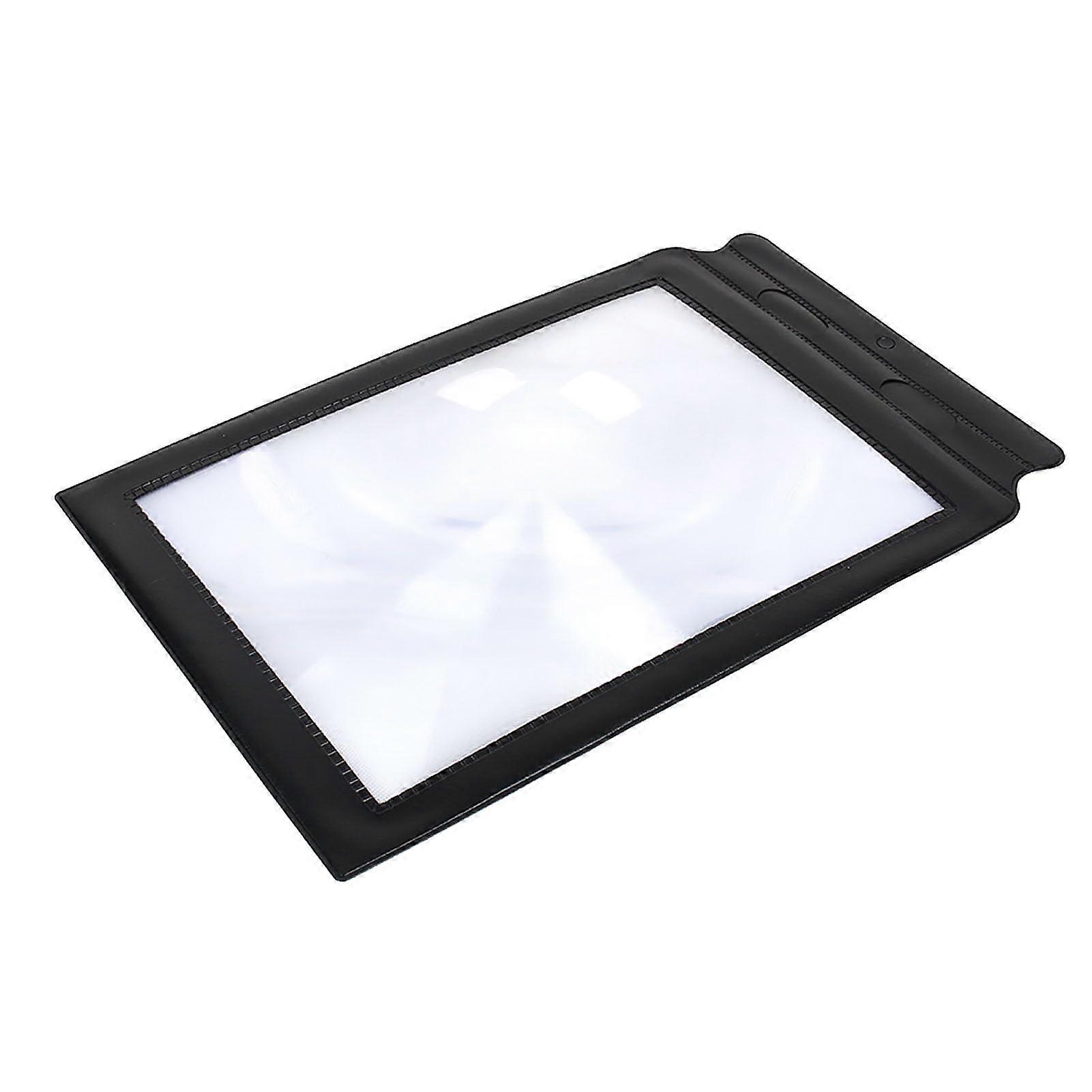 3X Magnifying Film, Large Magnifying Glass, Book Reader, PVC Lens, for Reading, Scanning Maps, Large Full Page Fresnel Magnifying Film with Black