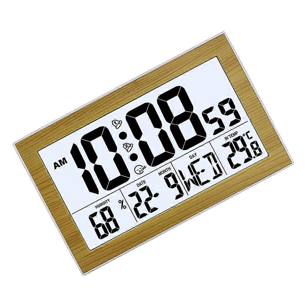 Digital Alarm Clock Bedroom Wall-Mounted Calendar Home Decor Rectangular Abs 1Pc