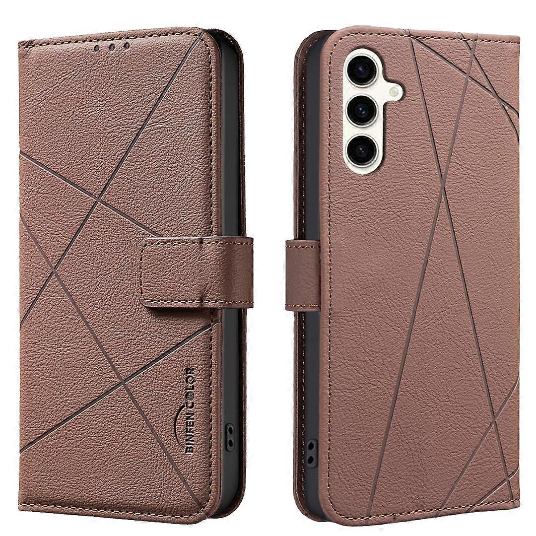 Geometric Pattern RFID Leather Phone Case For Samsung Galaxy M36 5G