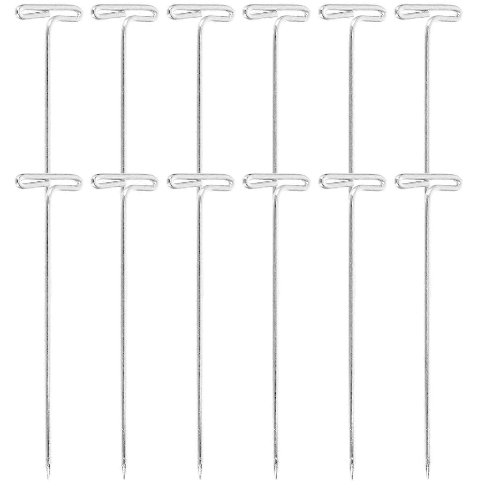 Sewing T Pin T-Pins for Wigs Making Knitting Blocking Aid Nickel-Plated Steel 5.00X1.00X0.10Cm 100Pcs