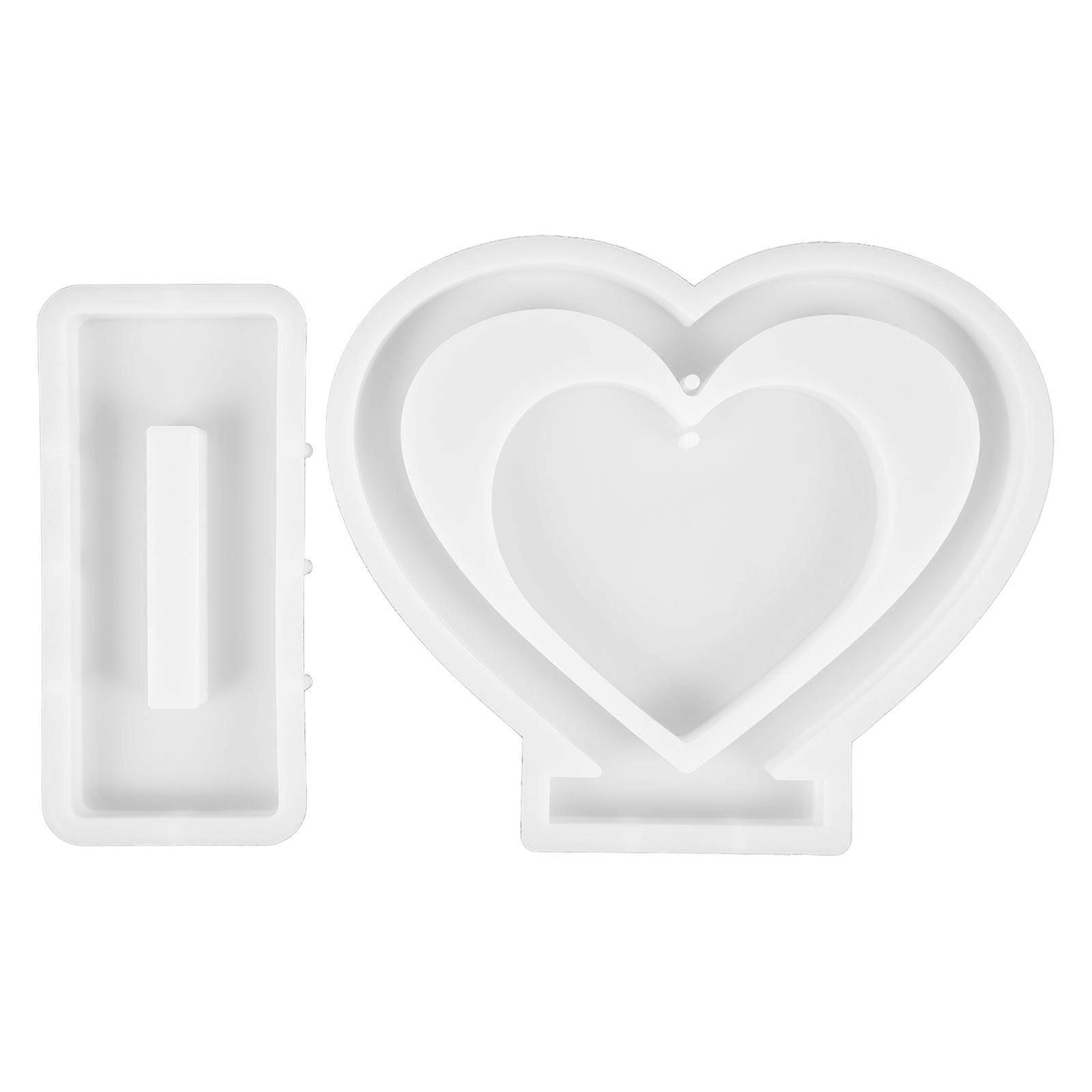 Heart Shaped Resin Casting Mould Set Flexible Silicone Mold for DIY Epoxy Picture Frames and Creative Photo Displays Easy to Demold for Handmade
