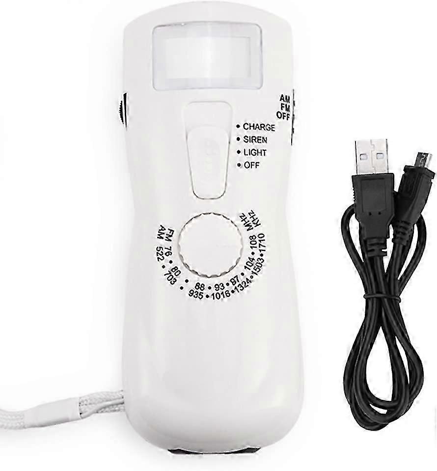 Compact Hand Crank Dynamo AM/FM Radio with Flashlight & Compass for Emergencies