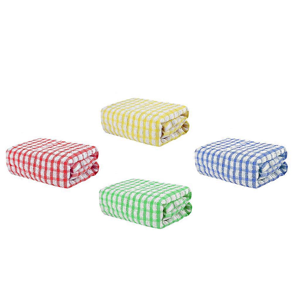 4pcs Thickened Cotton Dish Towels Highly Absorbent & Cloths for Dishwashing, Cleaning Dishes, Fruit, Furniture, and Everyday Use