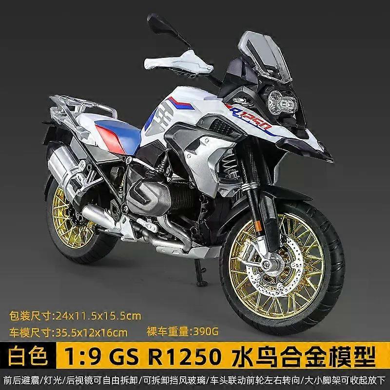 1:9 BMW R1250 GS Water Bird Motorcycle Simulation Alloy Model with Light Collection Model Toy Car