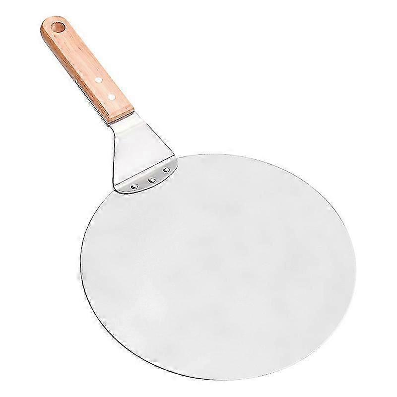 Pizzaskovl i rustfrit stål med træhåndtag, pizzaskubber til pizzasten, brødskubber, kageskovl, pizzaskal