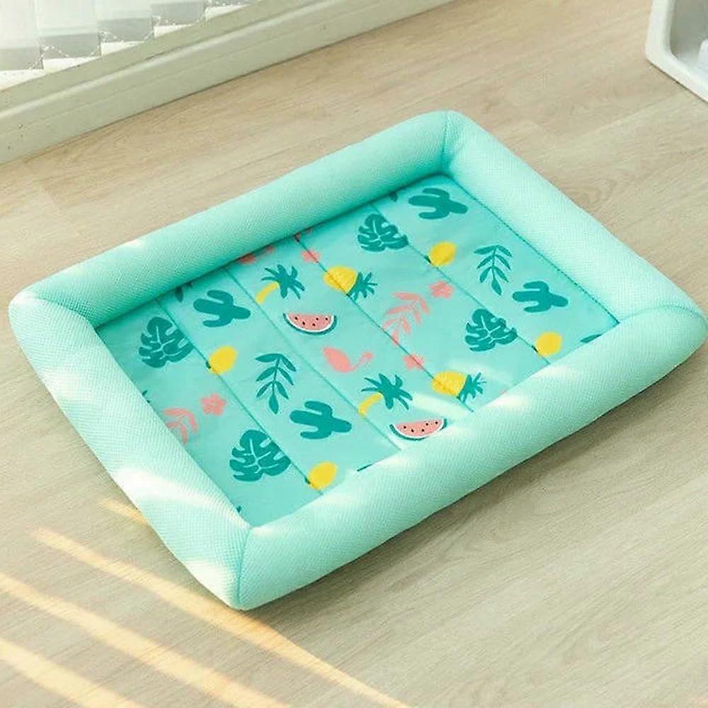 Cooling Pet Mat for Dogs and Cats, Summer Ice Pad, Cold Silk Sleeping Bed, Available in S-XL, Green Fruit XL (up to 20kg)