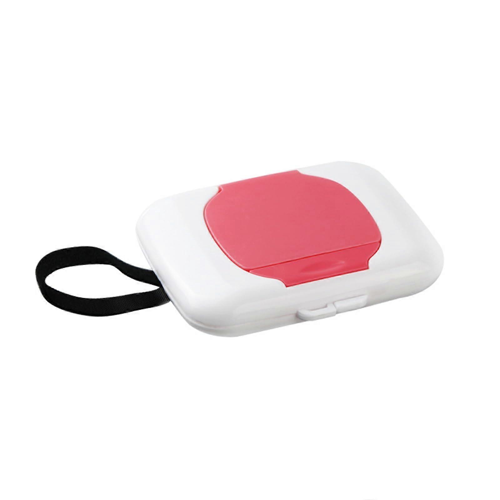 Refillable Wipe Holder Red Travel Wet Container for Baby Stroller Hanging Wipes Dispenser