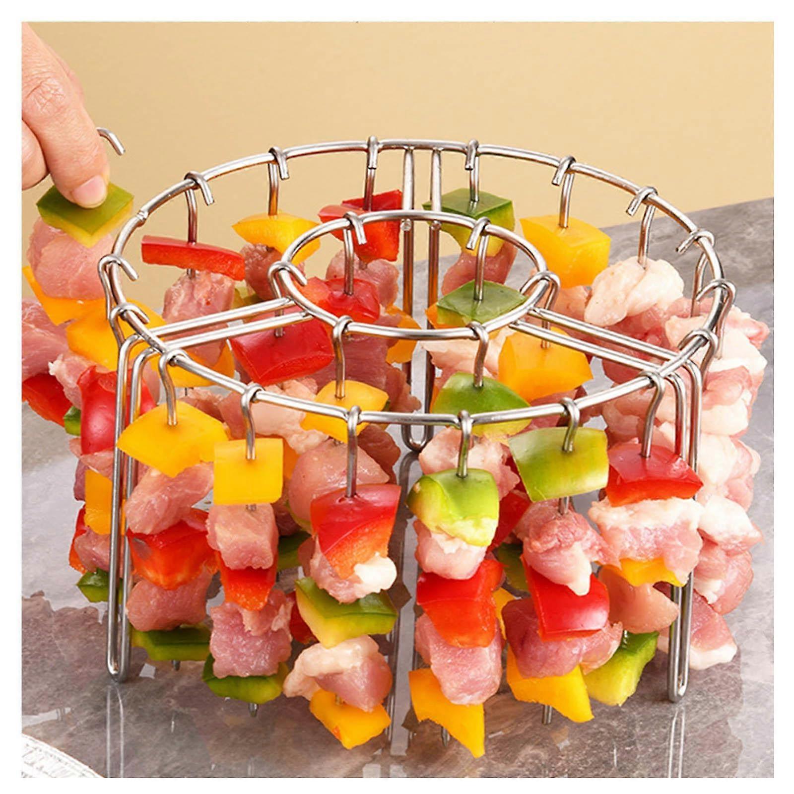 Grid for Hot Air Fryer with 48 Skewers, 360° Heat Circulation, Grill Grate Compatible with Home Kitchen Models