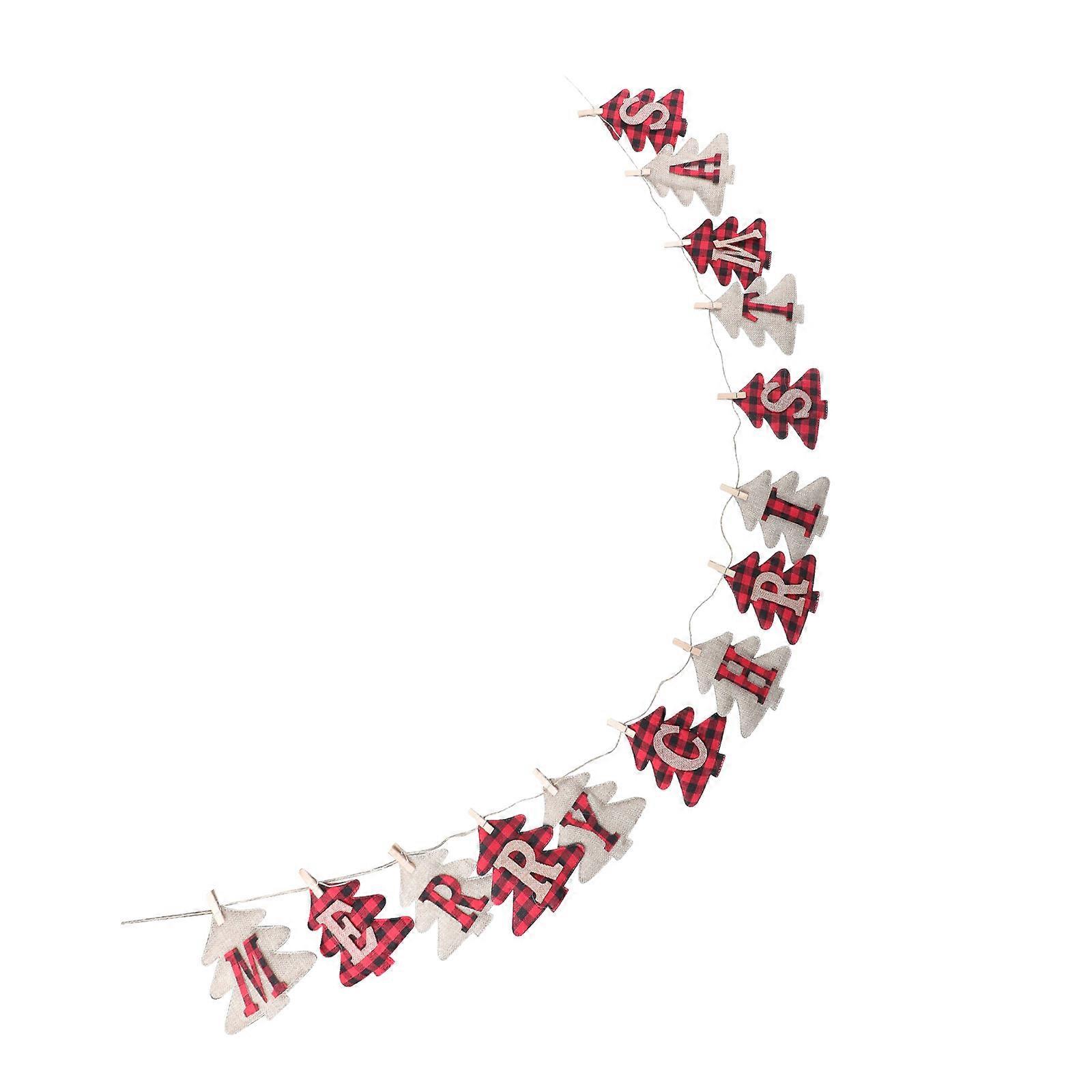 Merry Christmas Banner with Unique Pendant Design for Decoration Assorted Color Cotton Cloth