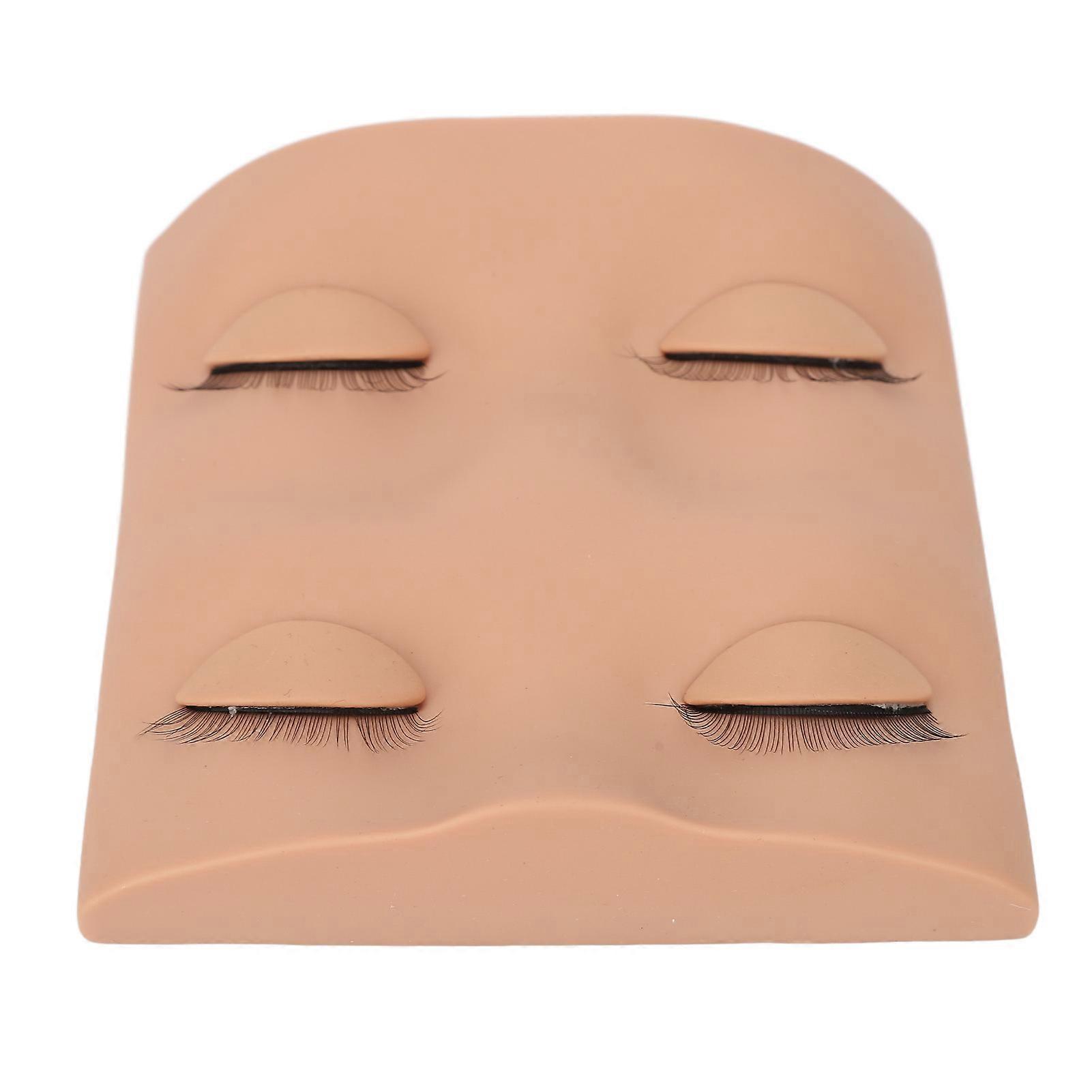 False Eyelashes Extension Practice Mannequin Head with Removable Eyelids for Makeup Training Skin Color