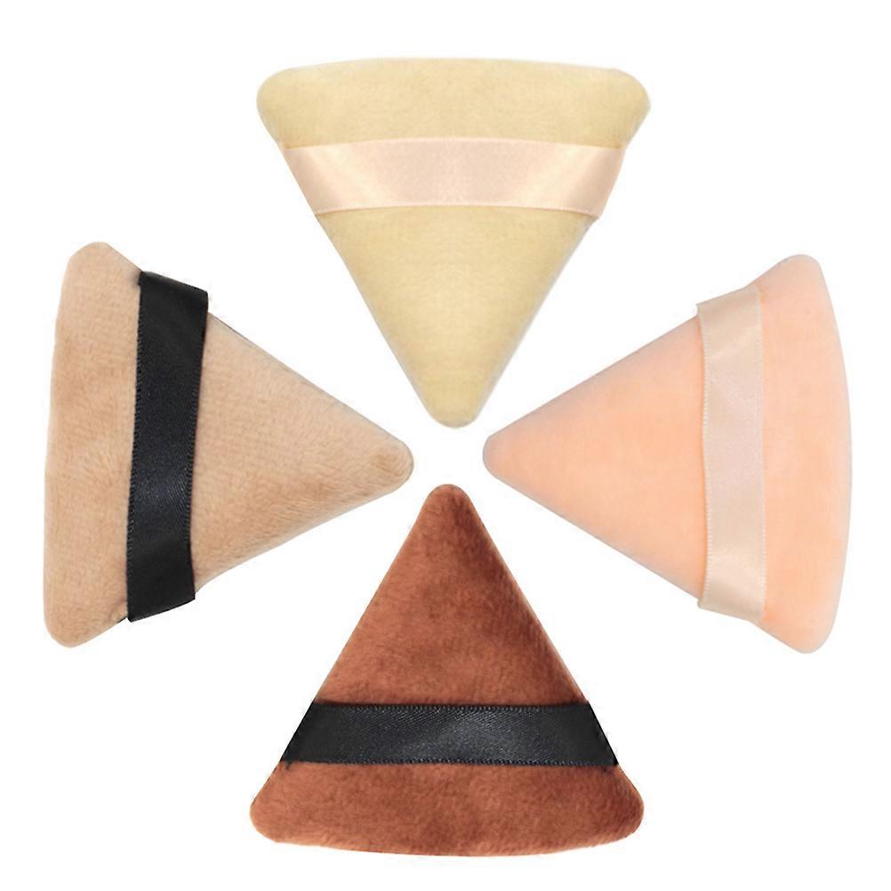 Durable Assorted Color Cotton Makeup Puff for Easy Application of Loose Powder and Liquid Foundation 4 Pcs