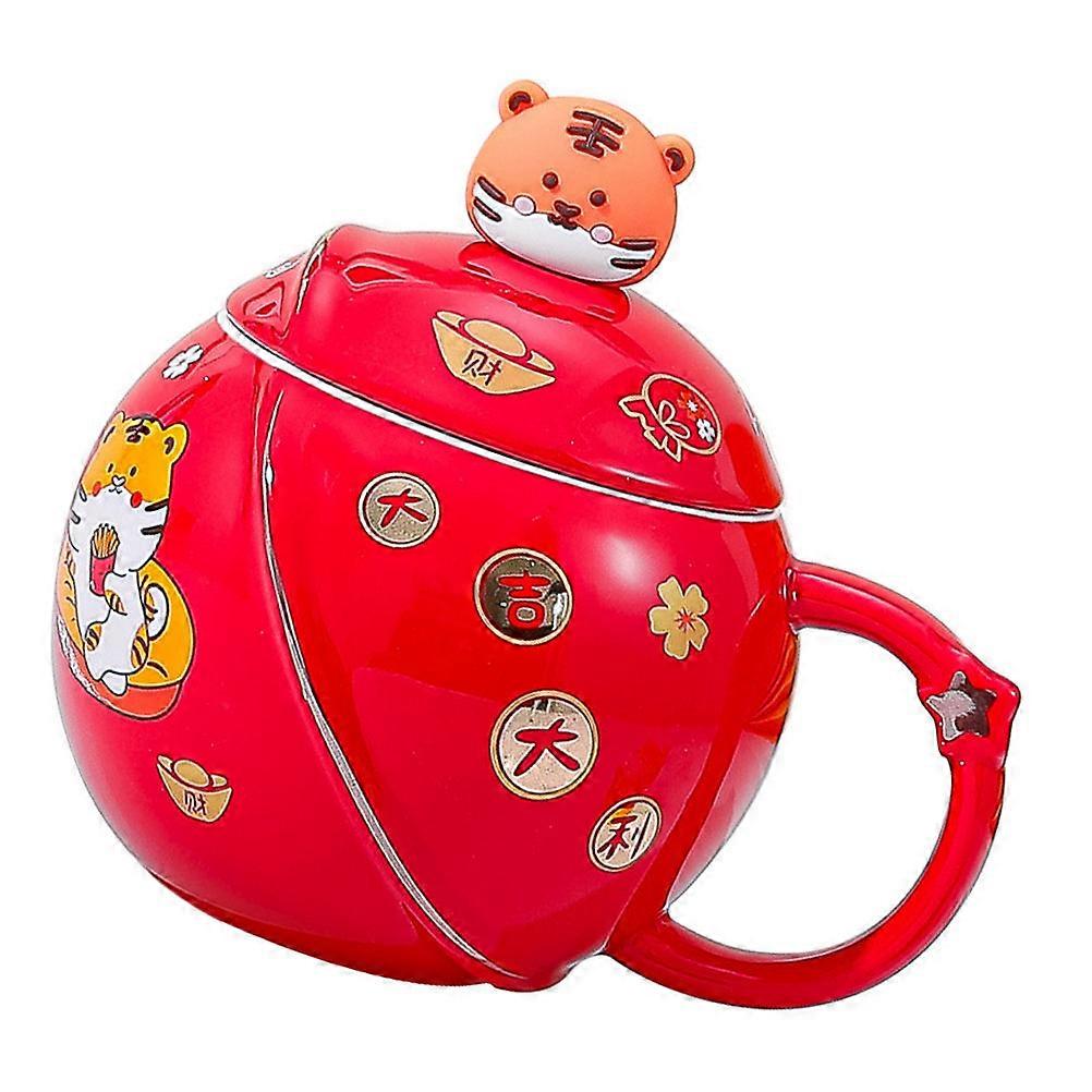 Round Ceramic Mug with Handle for Home Decoration Design Holding Beverages 1 Set