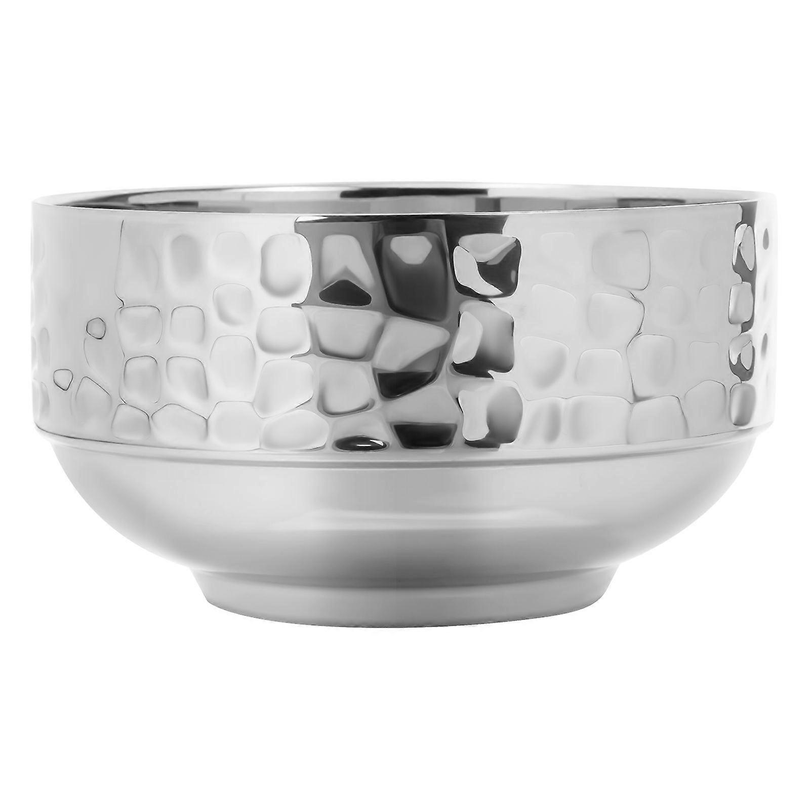 Stainless Steel Double Layer Bowl for Home Silver Color Perfect for Rice Soup Salad 6.3 Inches