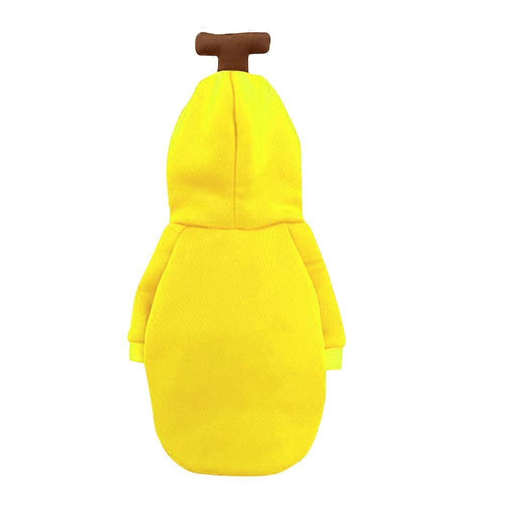 Banana Dog Costume with Creative Pattern and Comfortable Polyester Material for Pet Use Yellow