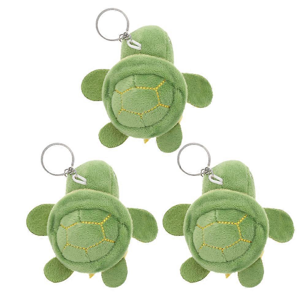 Turtle Plushie Keychain Supple Material PP Cotton For Car Decorations 3Pcs