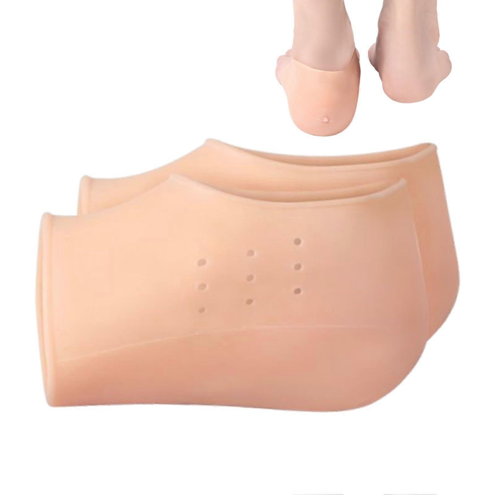 Elevated height insole – Heel protection with reduced height – Elastic insoles for comfortable lifting, skin color.