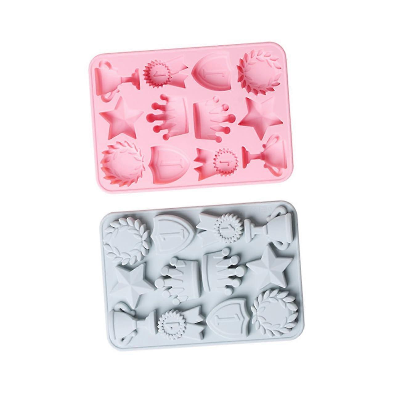 2 Pieces Silicone Cake Molds for DIY Baking Crown Baking Mold for Creative and Pastry Random Colors Flexible Baking Accessories for Craft Projects