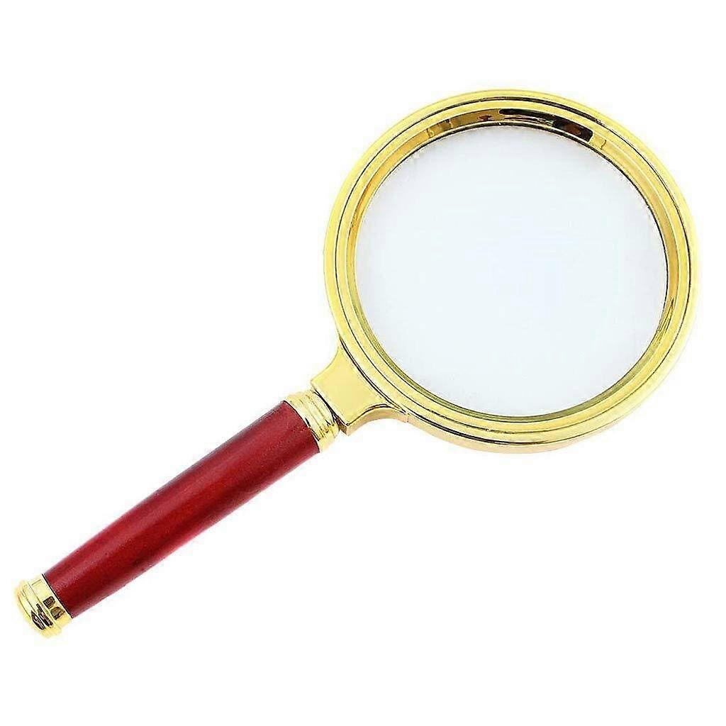 10x Optical Magnifier Ultra Clear Redwood Handheld for Elderly Men Reading Book HD Lens Magnifying Glass