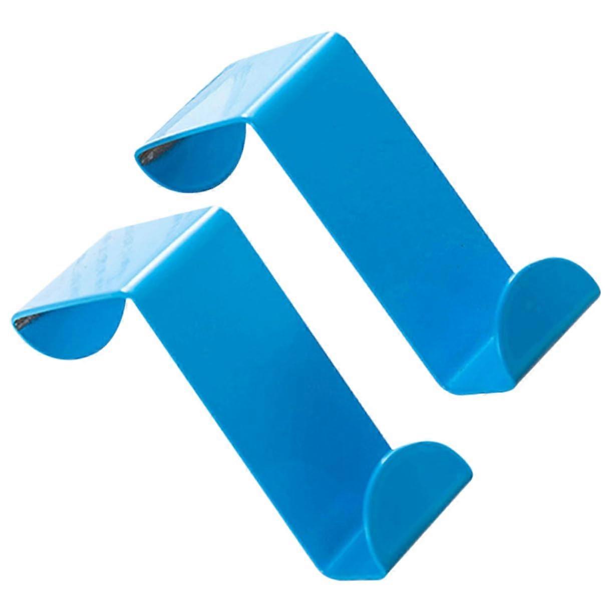 Over Door Hooks Plastic Colored For Clothes Towels Scarves Hats Space Saving Fits Standard Doors Blue