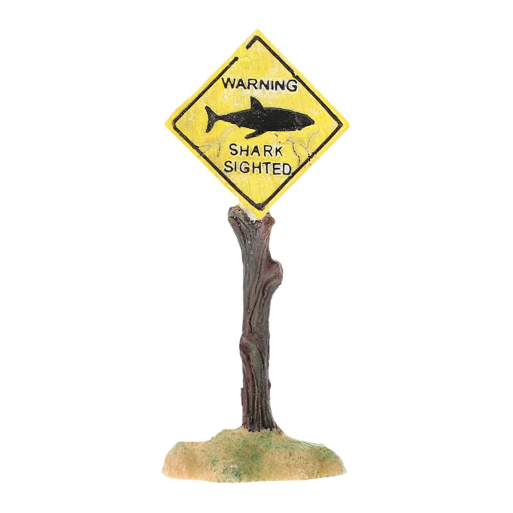 Unique Aquarium Shark Warning Sign Resin Craft Ornament For Fish Tank Landscape Set For Freshwater And Saltwater