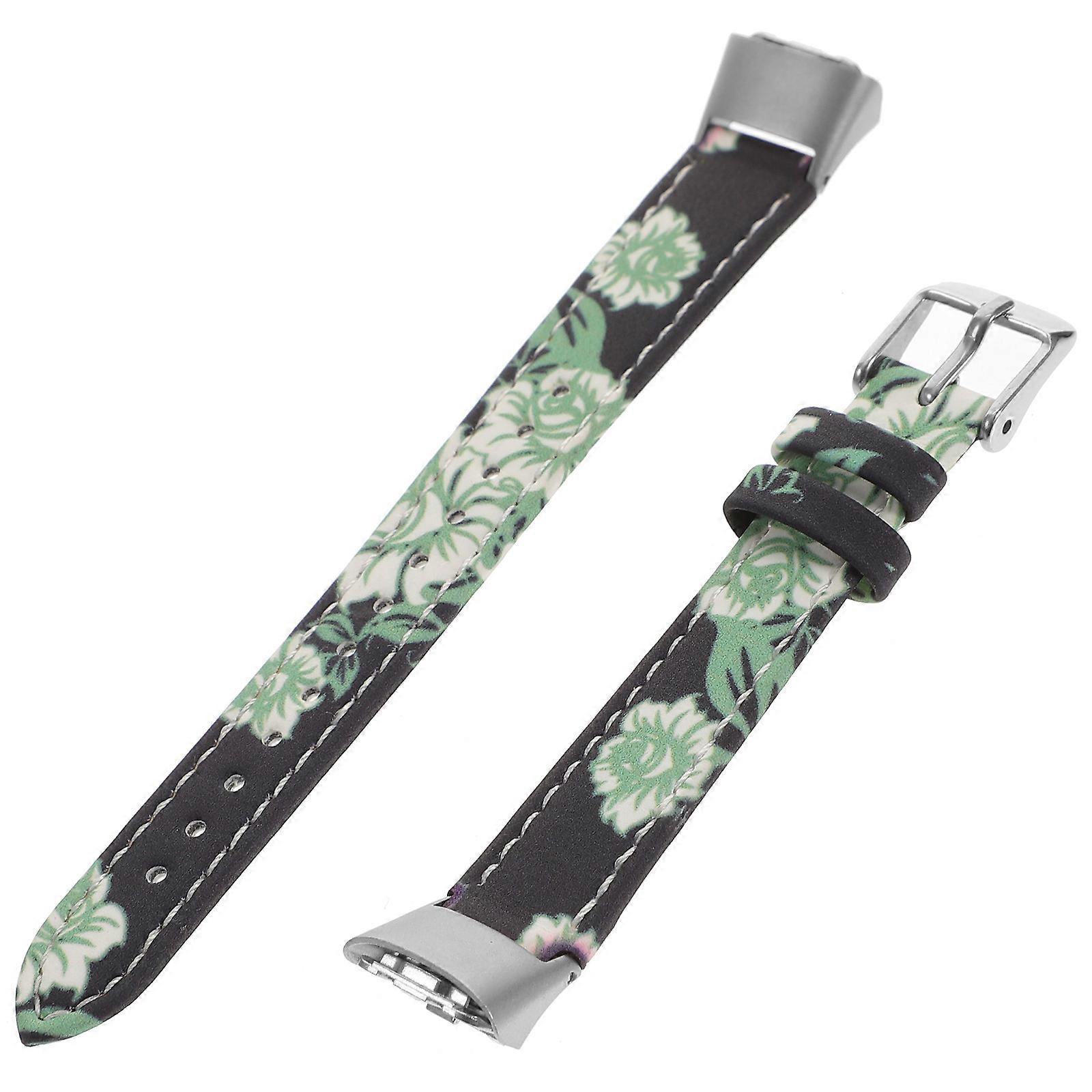 Smart Watch Strap Leather Watchband Fashion Style Bright Color Printed Pattern 1Pack