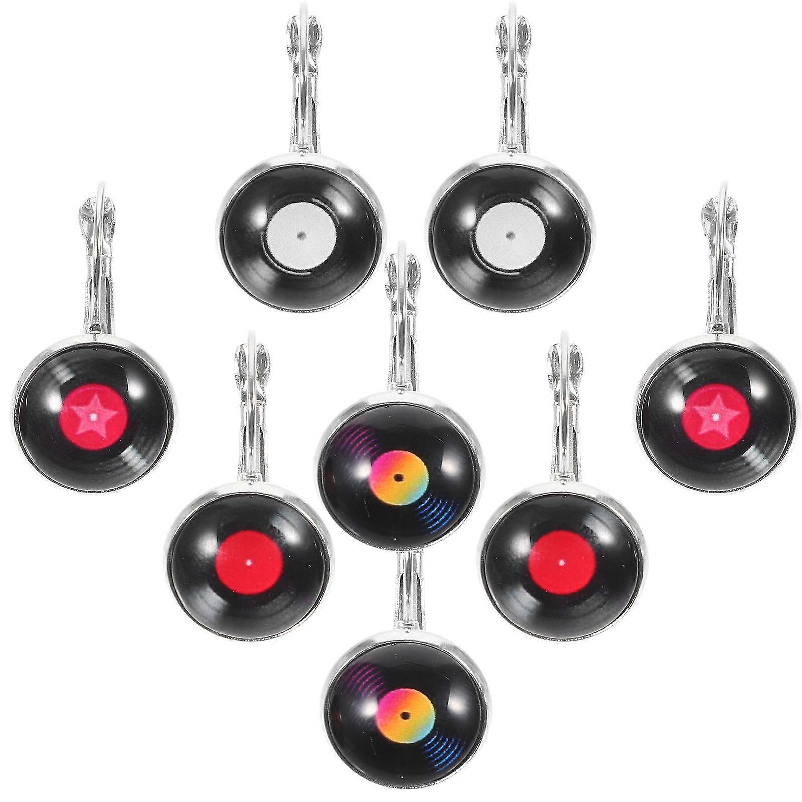 4 Pairs Vinyl Record Dangle Earrings for Women – Durable, Non Fading Fashion Jewelry for Teens with Elegant Design Suitable for Multiple Occasions