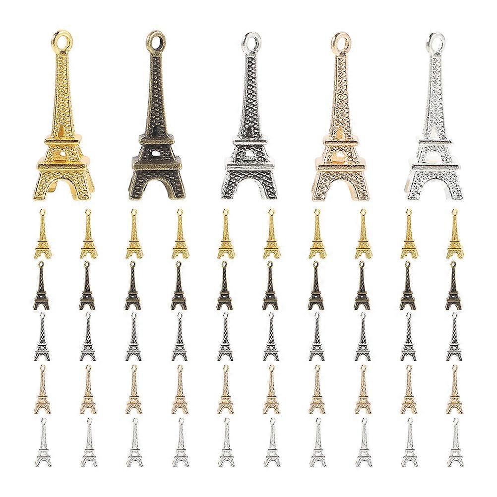Retro Charms Eiffel Tower Shape Parisian Elegance Decoration Versatile Occasions Durable Alloy 100Pcs