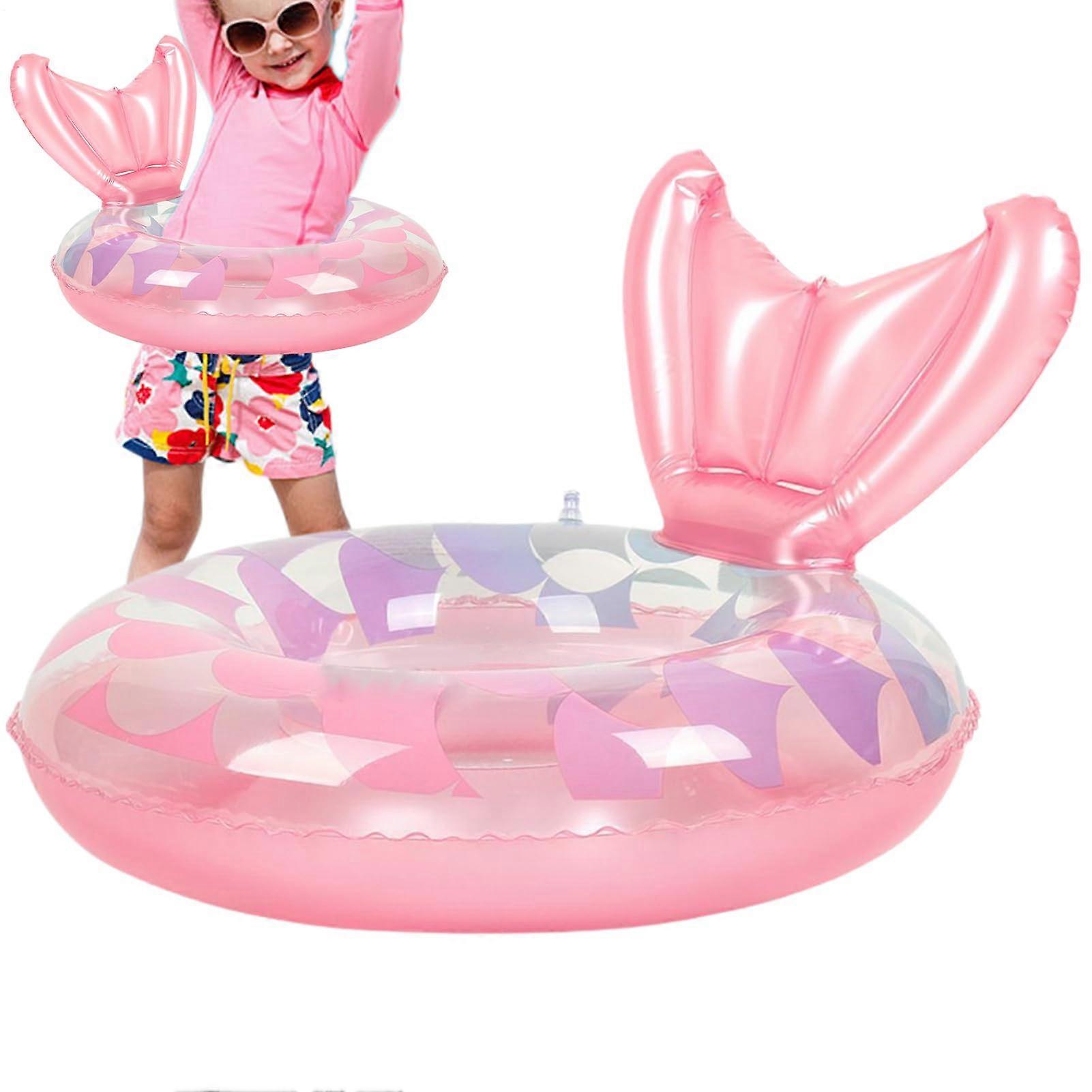 Baby Pool Float, Inflatable Mermaid Trainer for Toddlers, 636 Months, UPF 50 Sun Canopy
