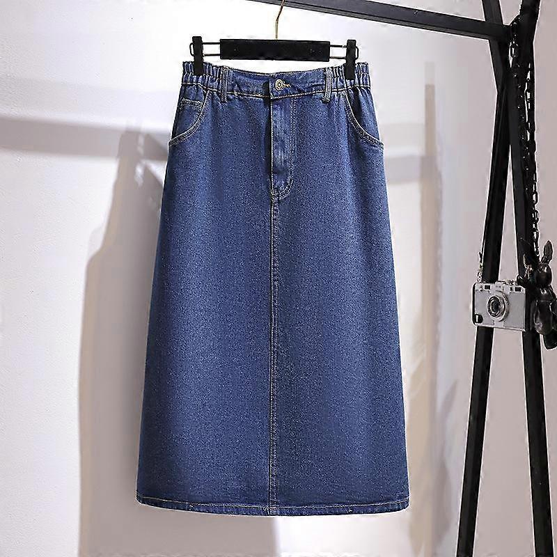 Loose Medium-length Temperament Denim Skirt Spring and Autumn Women's Plus Size Half-body Skirt