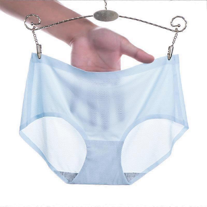 Women Transparent Triangle Briefs Underpants Lingerie Breathable Ice Silk Mesh Briefs Panties Comfortable Solid Color Ultra-thin Breathable Briefs