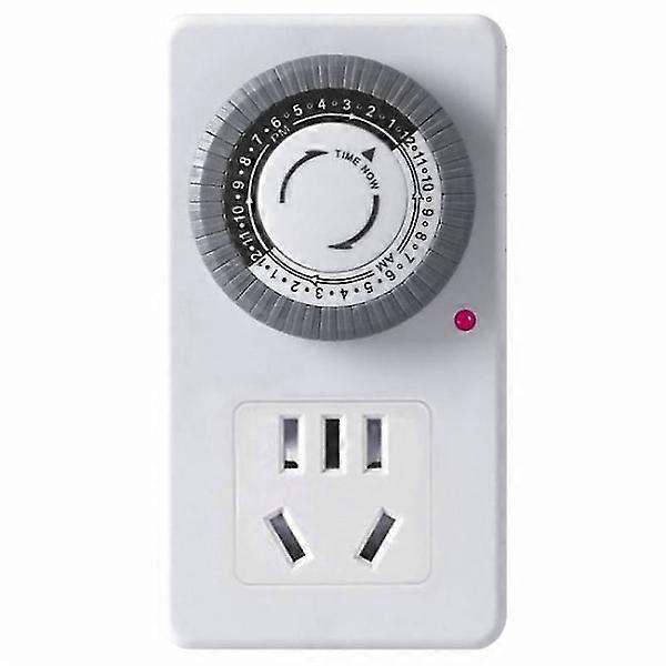 Minuterie intérieure - cycle de 24 heures, 1 prise, enfichable, intervalle de 30 minutes, parfait pour les lampes.
