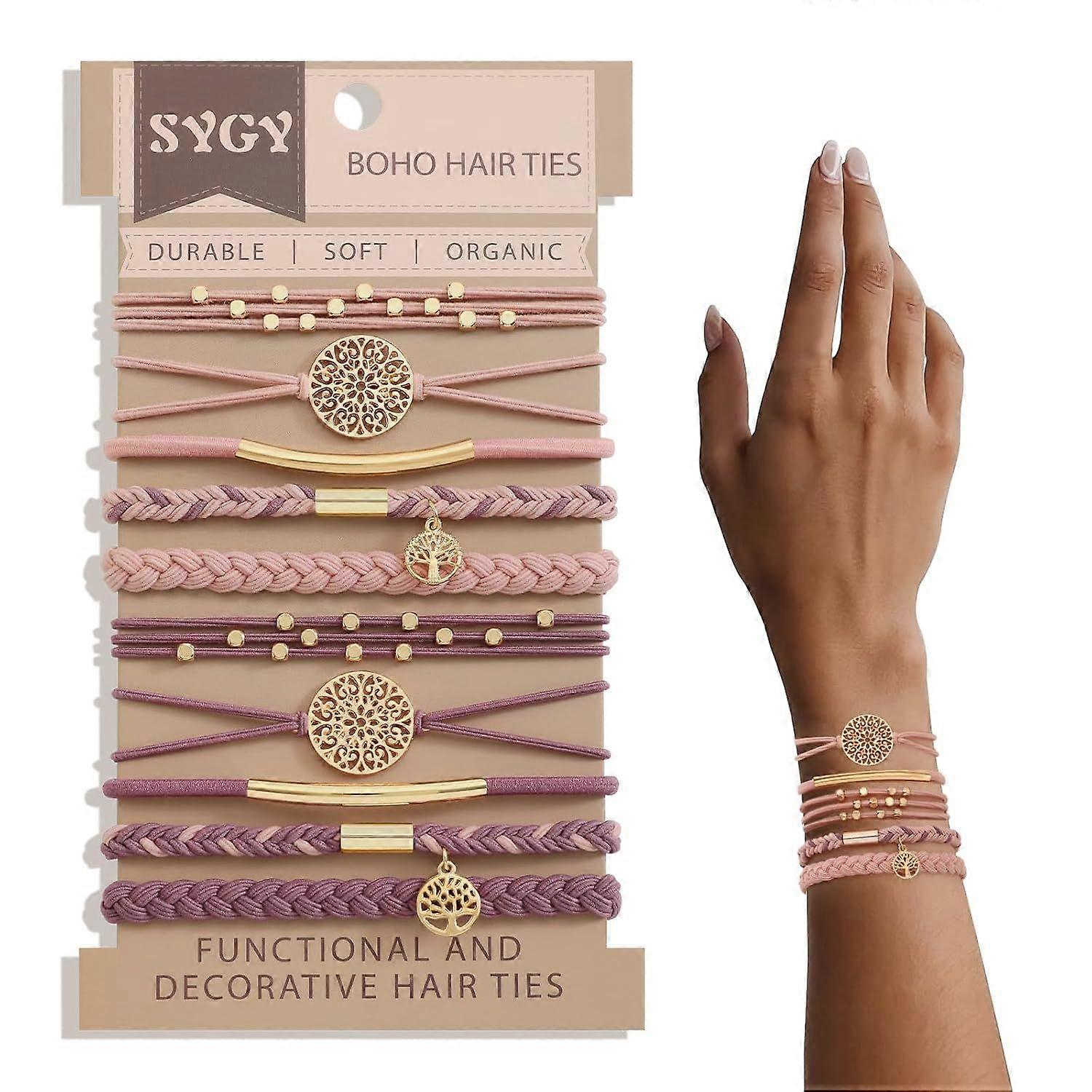 No Damage Boho Hair Bands, Bracelets Combo Pack