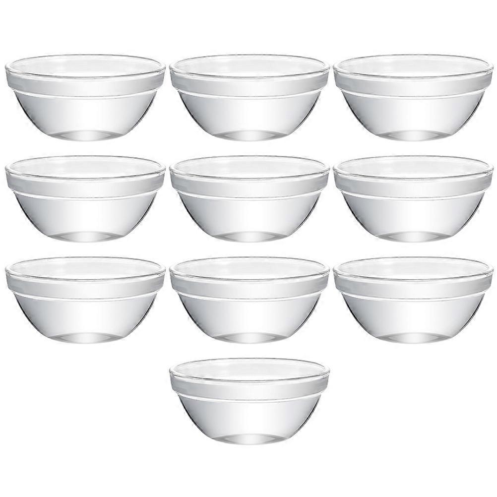 Transparent Glass Dessert Bowls for Home Use Easy to Clean and Perfect for Salads Desserts Fruits 10 Pieces