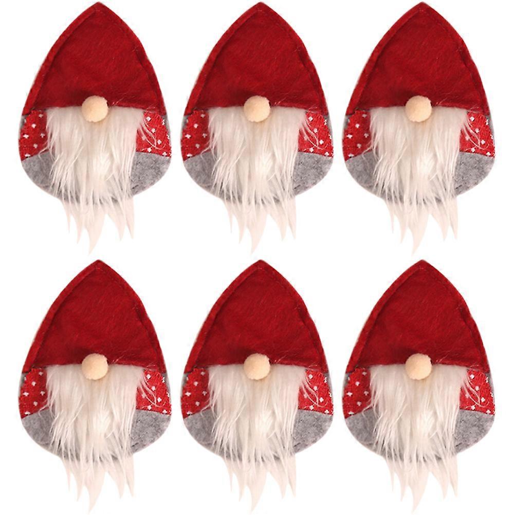 Tableware Bag Christmas Silverware Holder Red Festive Dinner Decoration 14x10cm Cloth 6Pcs