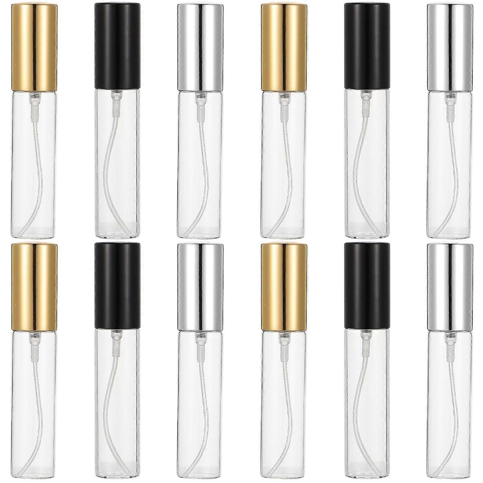 Travel Perfume Sprayer 12Pcs Non-Leaking Refillable Glass Bottles Assorted Color For Vacation