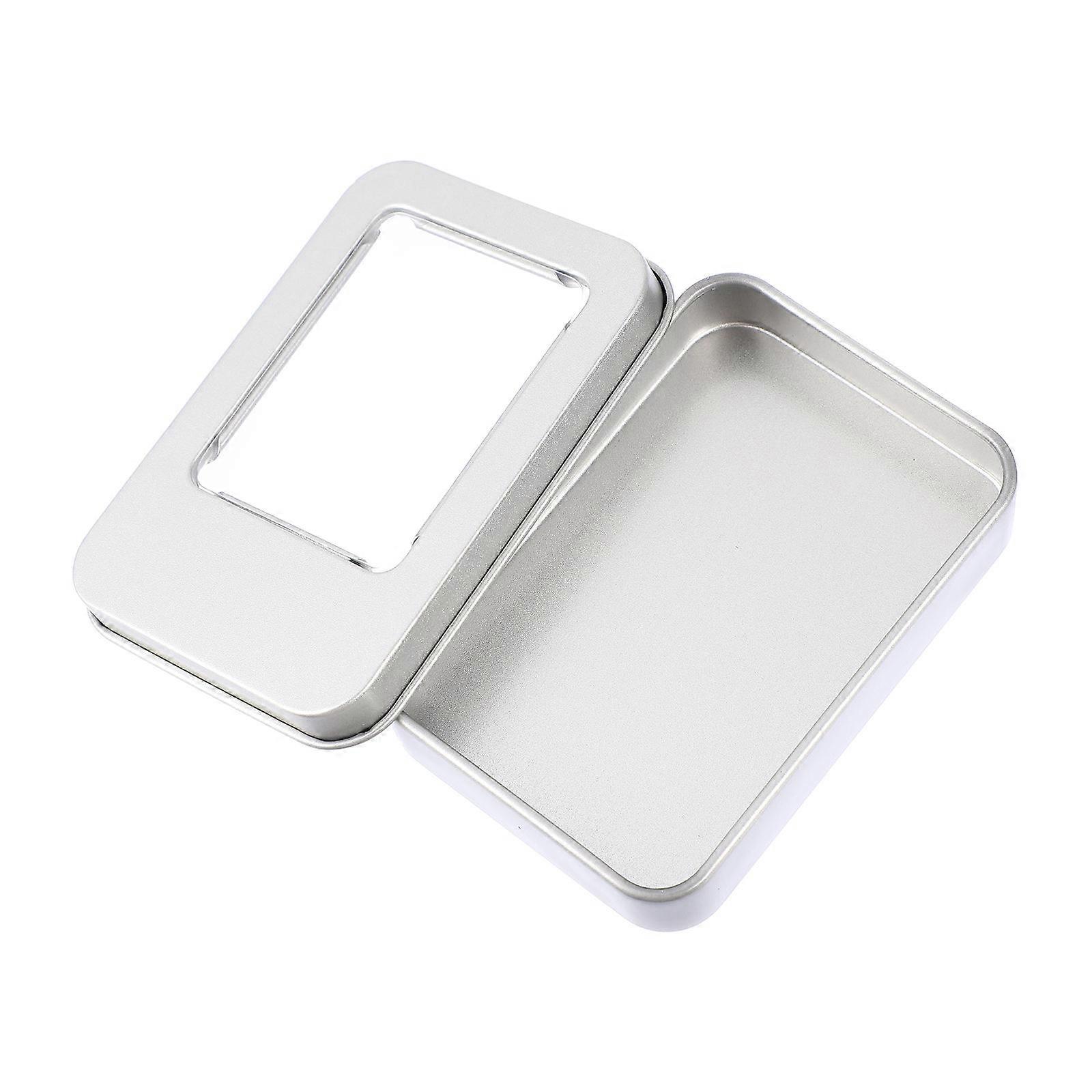 10Pcs USB Drive Case Storage Organizer With Window Boxes Crafted From Durable Tinplate For Small Item Organization